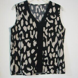 * 2/$15  Niay Black & Tan Blouse Small Lightweight